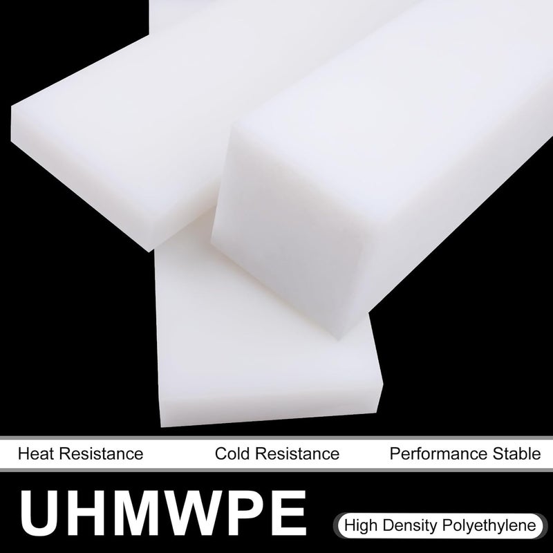Happara UHMWPE Ultra High Molecular Weight Polyethylene Tapping Block for Engineering, Flooring, DIY, Nylon Blocks Plastic Rectangular Solid Bar for Machining Home Improvement (1, 2.3" x 2.3" x 10") - Image 3